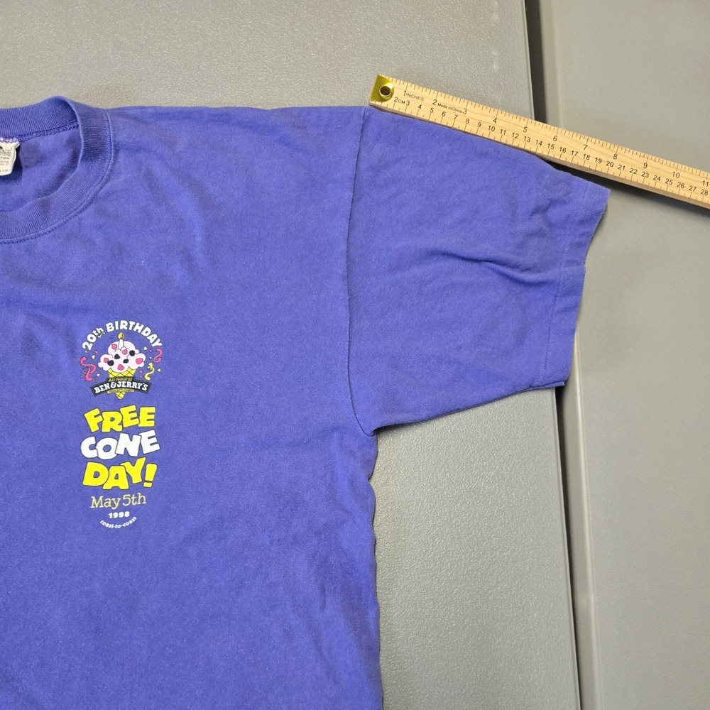 Vintage 1998 Ben & Jerry's Free Cone Day T Shirt Single Stitch USA XL - Picture 7 of 11
